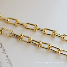 GP39 High quality 14k gold plated brass chain for necklace jewelry making